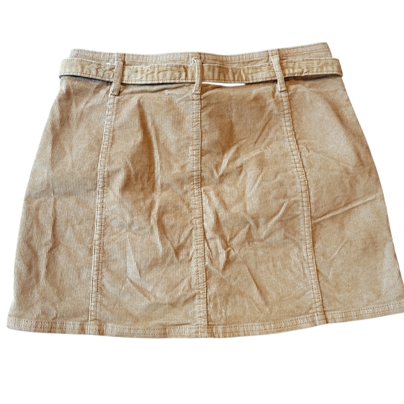 American Eagle Camel Tan Corduroy Button Front Mini Skirt - Picture 4 of 8